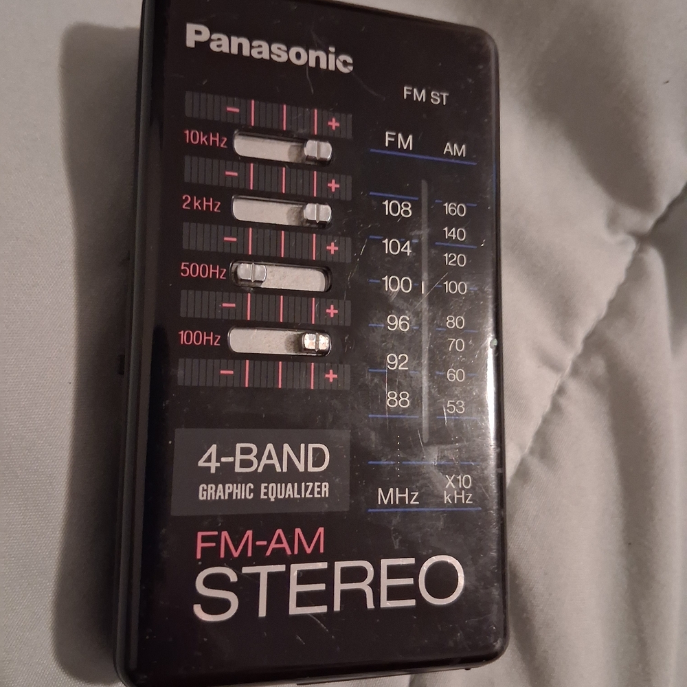 Vintage Panasonic AM FM Stereo Portable Radio Model RF-435 Black
